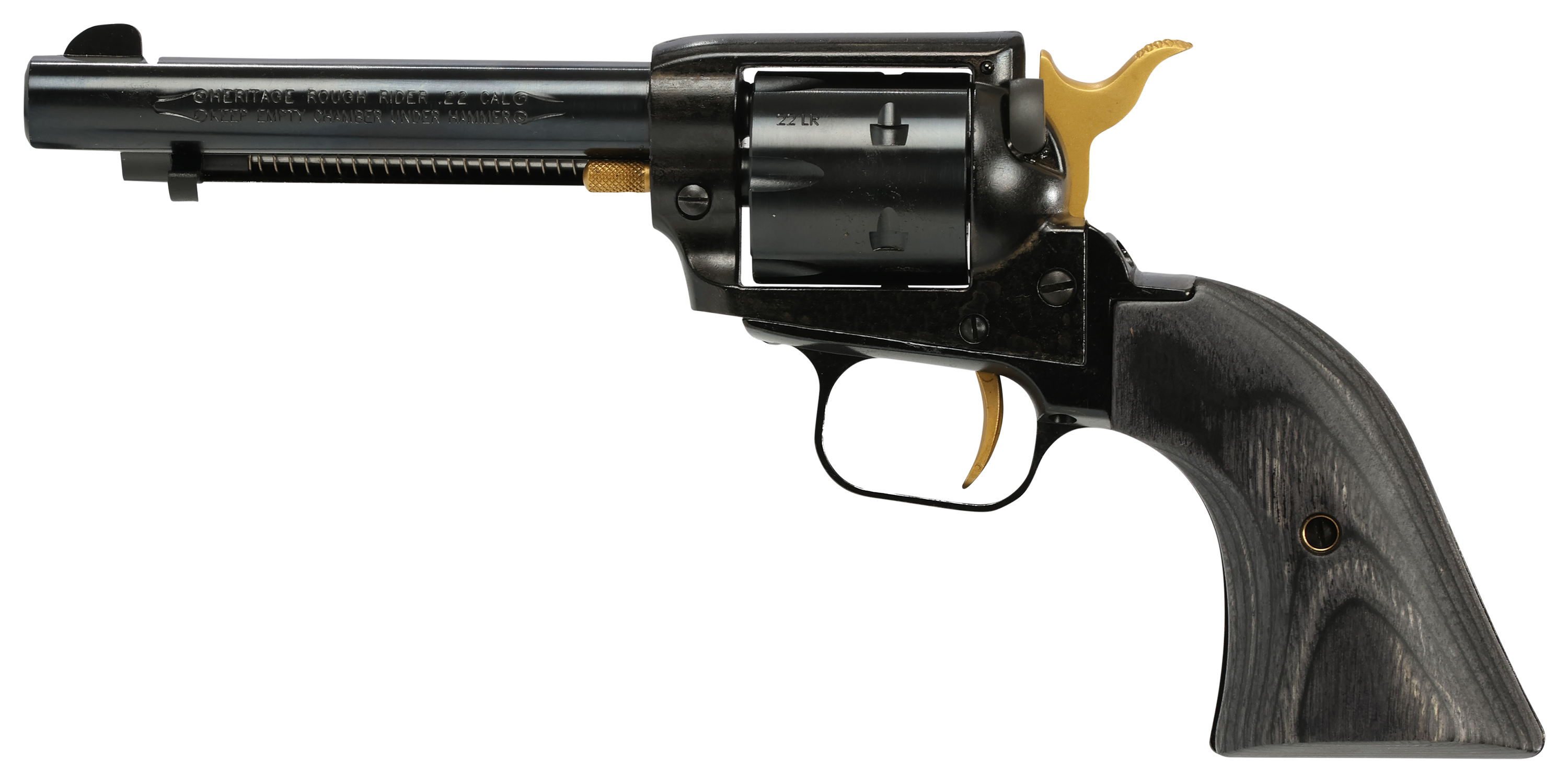 Heritage Rough Rider Single-Action Rimfire Revolver with Gold Accents ...